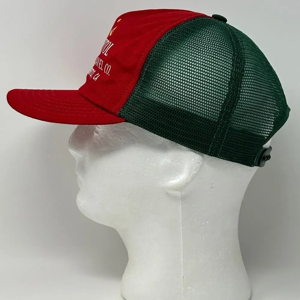 Vintage 80s Hasties Capitol Sand Gravel Trucker Hat Baseball Cap Sacramento Red